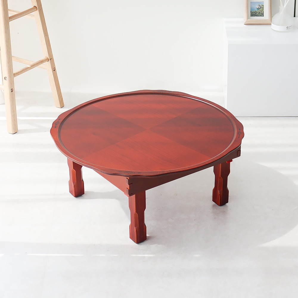 Won 2.0 Sunflower Lacquer Veneer 4-Stage Folding Round Dining Table 60cm 2-3 Person Round Table