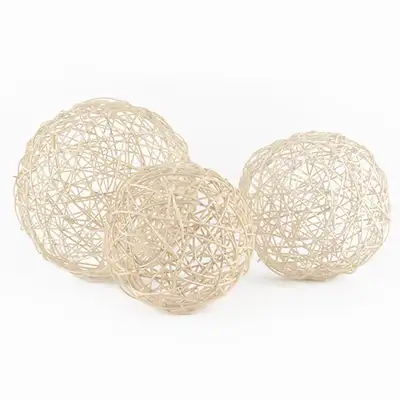 Woven Rattan Ball Round 1 (Christmas Tree Decoration Light Cover Mood Lamp Shade Living Room Ornament)