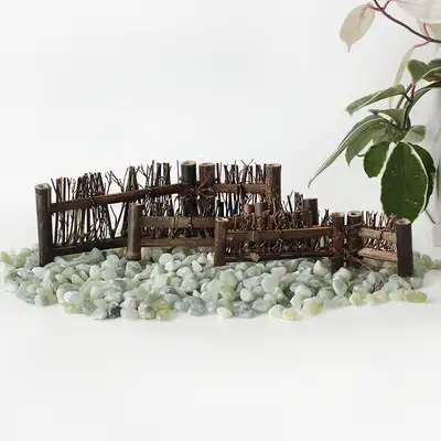 Bamboo Mini Fence Wooden Decoration Piece Japanese Cuisine Styling Tabletop Interior Accent Mini Bamboo Weave