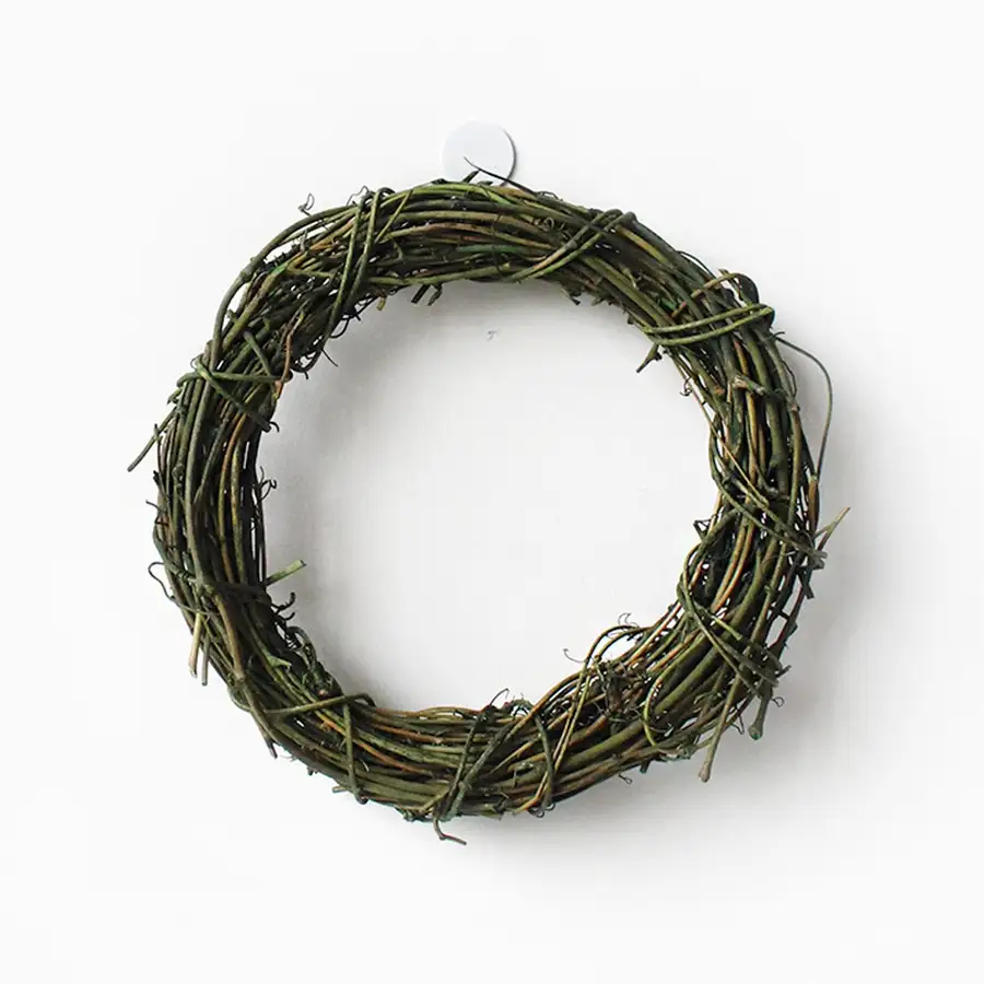 Natural Wood Round Wreath Frame 15cm (Wood Vine Wreath Base Winter DIY Christmas Wall Decoration Craft) — 1