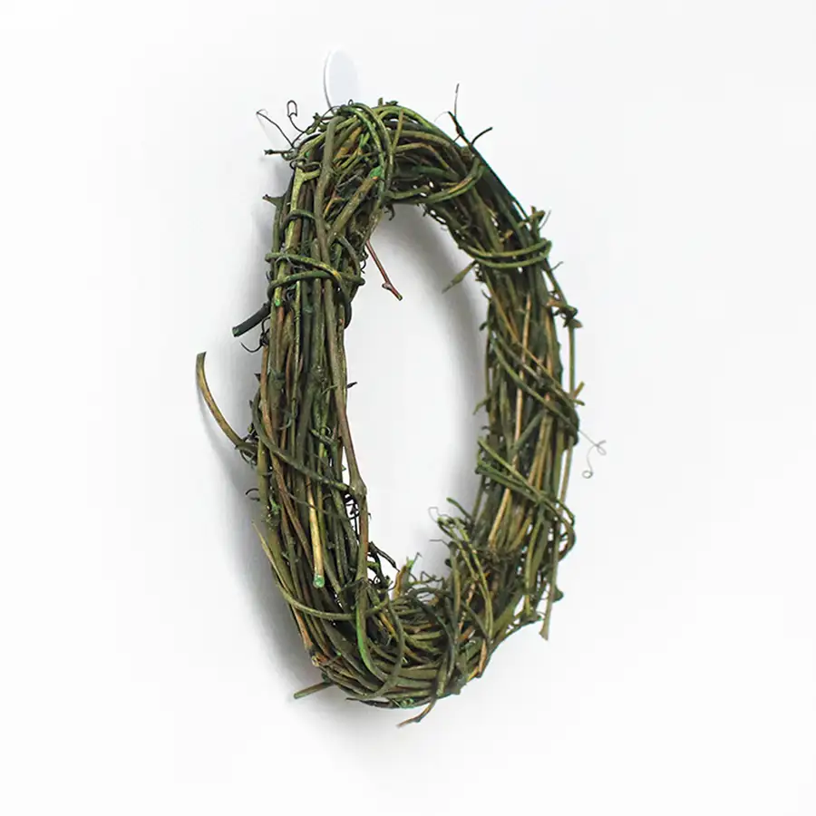 Natural Wood Round Wreath Frame 15cm (Wood Vine Wreath Base Winter DIY Christmas Wall Decoration Craft) — 2