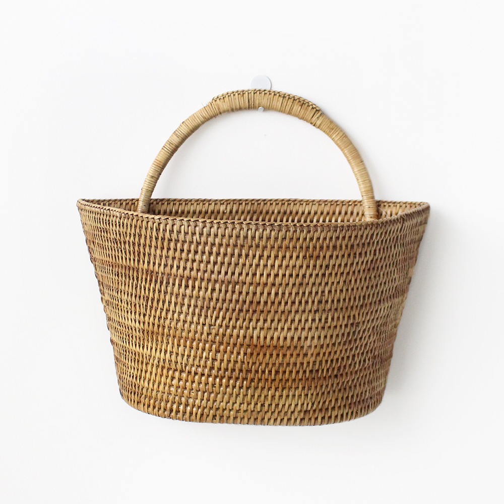 L Size Rattan Wall-Mounted Holder | Seaweed Basket Hanging Basket