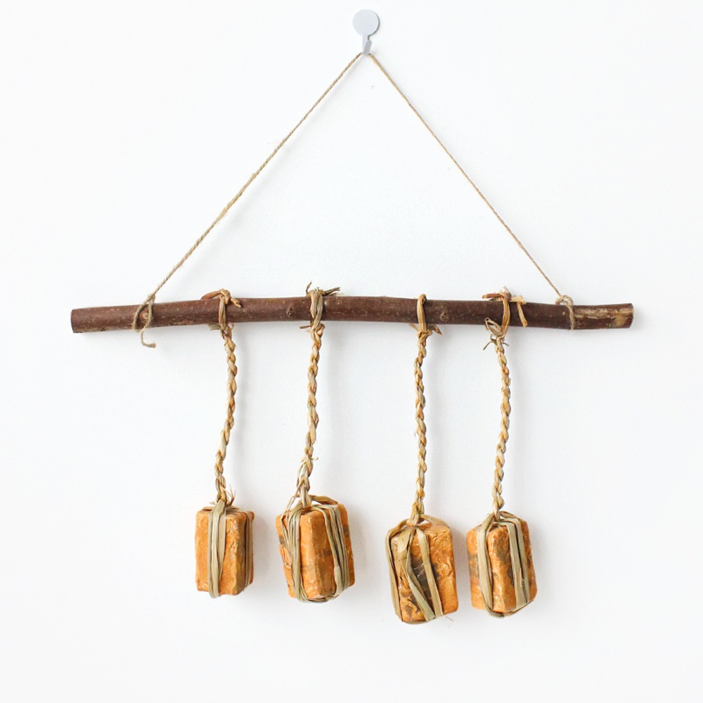 Domestic Wood Soy Bean Paste Cake Hanging Model 4 Piece Folk Living Accessory Traditional Craft
