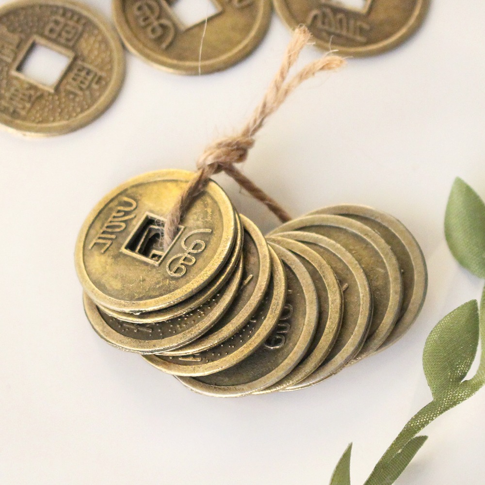 Traditional Coin Bundle Set of 10 (Antique Coin Replica, First Birthday Ceremony Décor, Vintage Coin, Prosperity Luck, Fortune, Feng Shui Interior)
