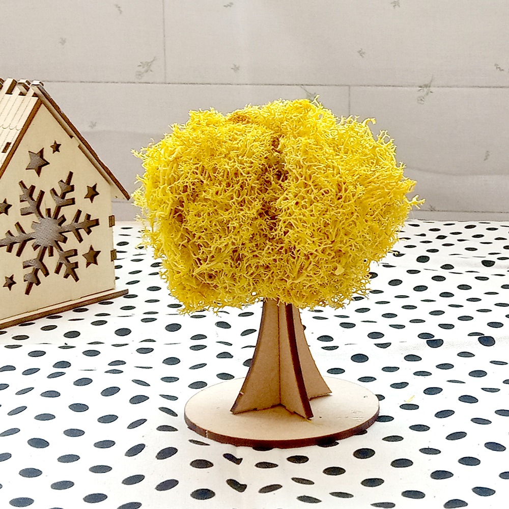 Yellow Moss Lichen Tree Craft Kit | Natural Moss Autumn Foliage
