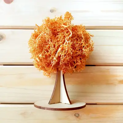 Orange Moss Tree DIY Kit 3D | Natural Moss Autumn Foliage