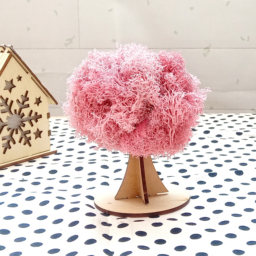 Pink Moss Tree DIY Kit | Natural Moss Cherry Blossom Spring