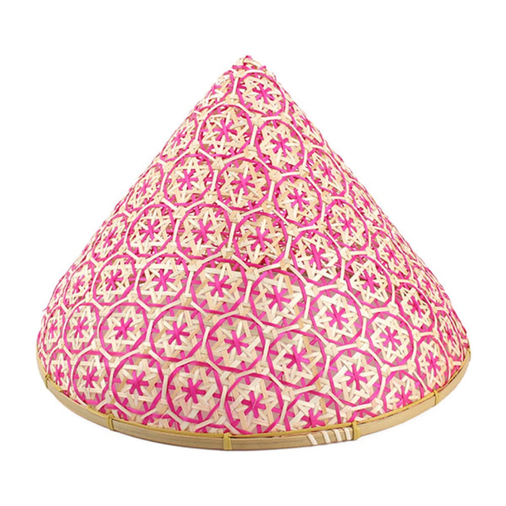 Pink Snow Flower Vietnamese Hat Style Light Shade | Interior Pendant Light for Restaurants Nón Lá