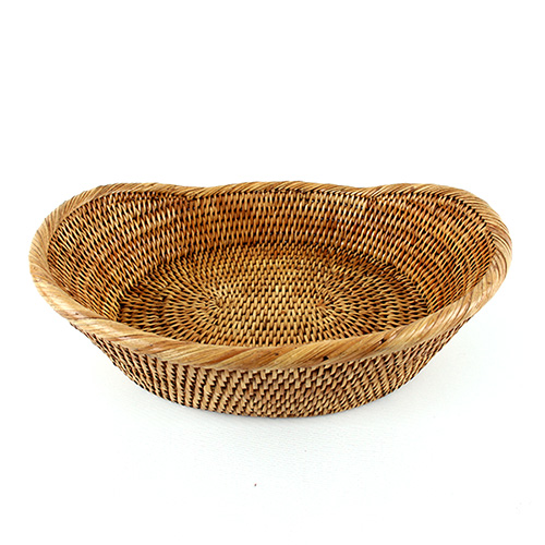 L. 40x32cm Oval Up-Down Rattan Basket | Fruit Bread Basket