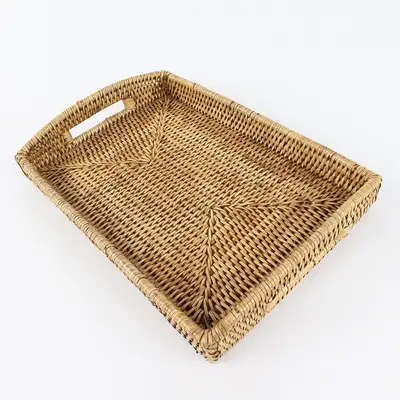 S. 29x20cm 藤条长方形托盘 NEO | 面包篮 篮筐 家咖啡 零食盘