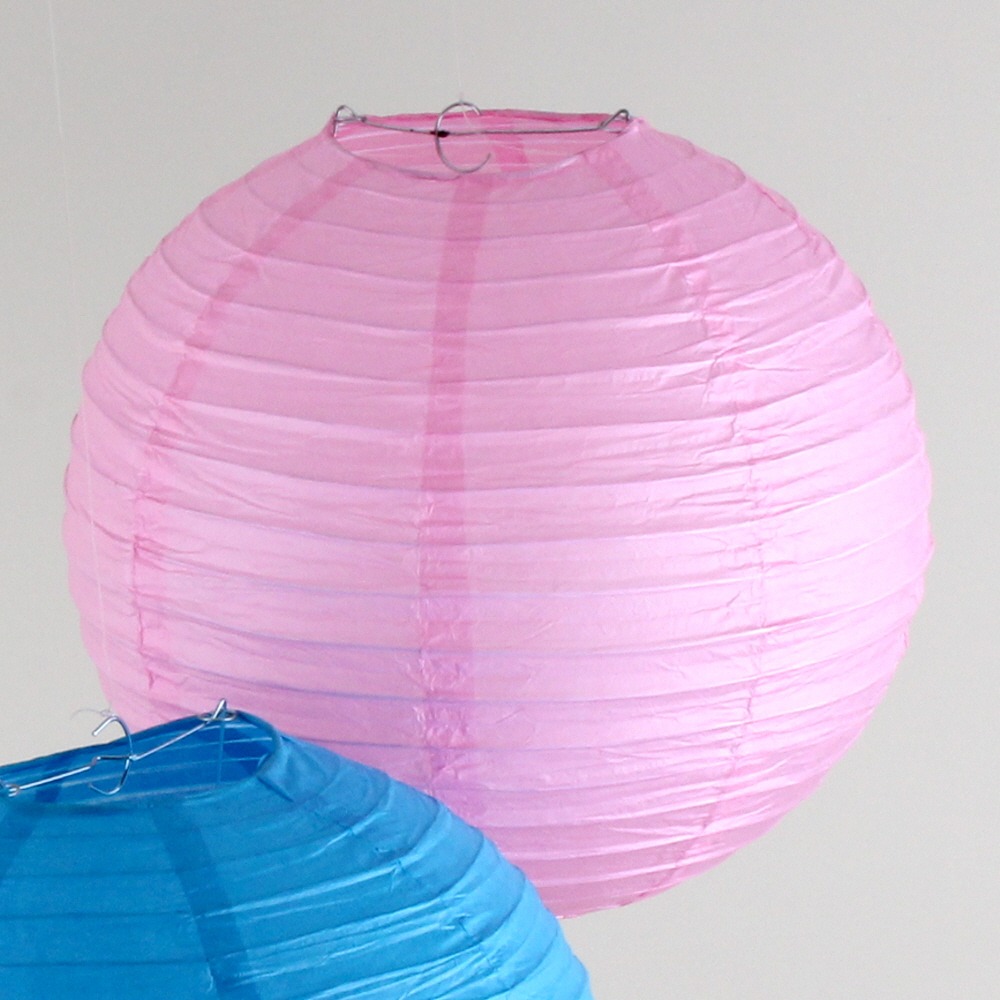 Pink 30cm Hanji Paper Lantern Shade | Paper Lantern Traditional Korean Hanok Japanese Restaurant