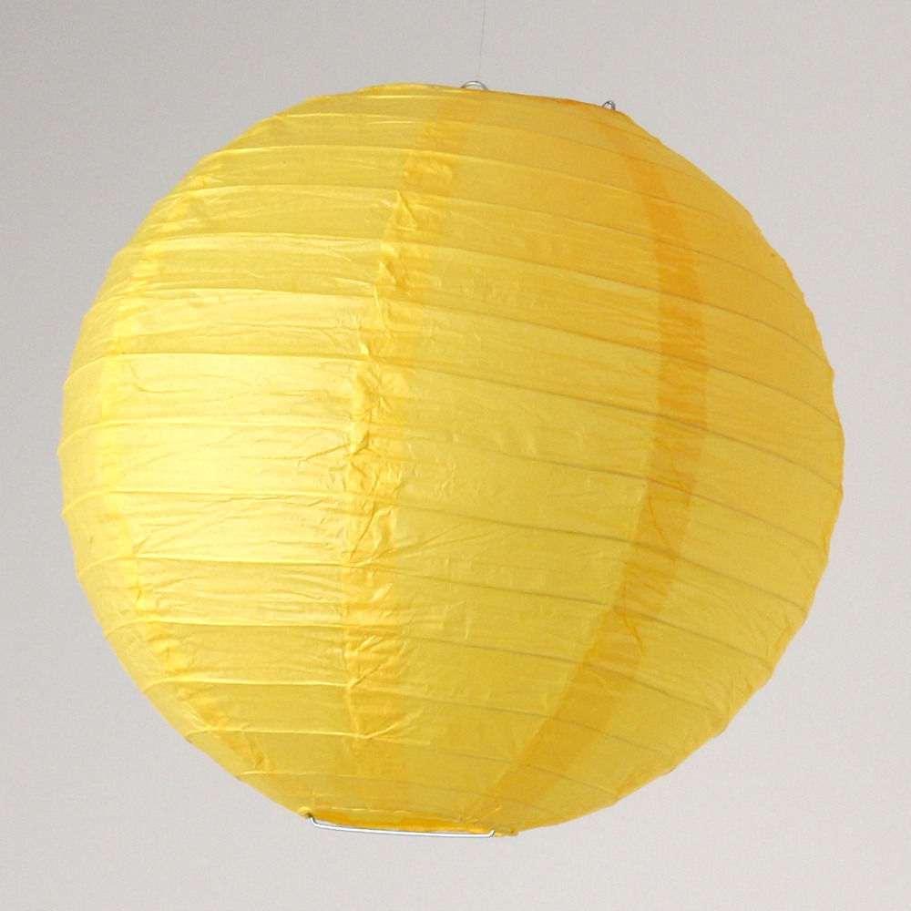 Yellow 30cm Hanji Paper Lantern Shade | Paper Lantern Traditional Korean House Japanese Restaurant