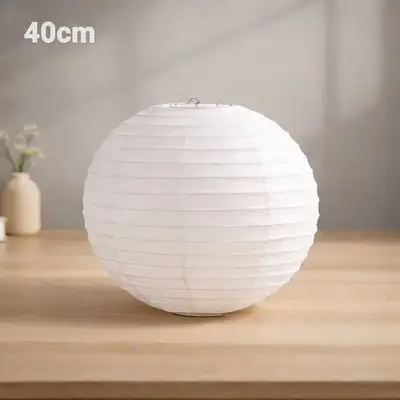40cm 白色 韓紙 照傘 (無地 丸型灯 和式灯 紙灯 韓屋 居酒屋 インテリア ムード灯 小物 装飾)