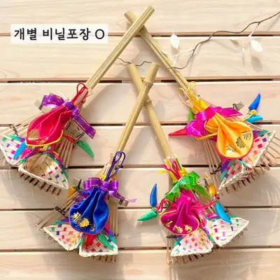 Lucky Pouch Set with Rake, Strainer, and Red Pepper 1P (Traditional New Year, Business Opening, Moving, Premium Group Gift, Korean Souvenir, Foreign Gift)