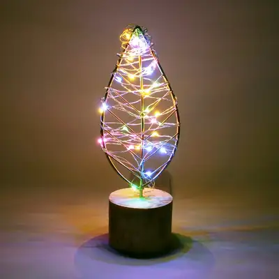 Color Silk Bulb + Gold Leaf Christmas Party Decoration LED Light
