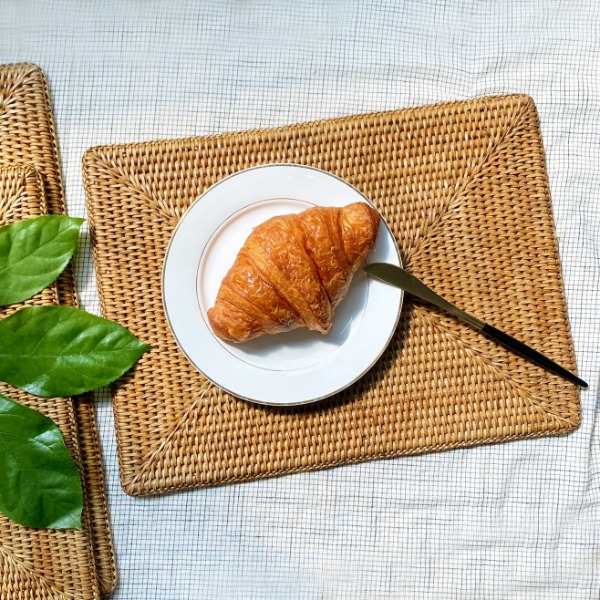 S Rattan Table Mat Rectangular | Seagrass Dining Mat Home Café Decor