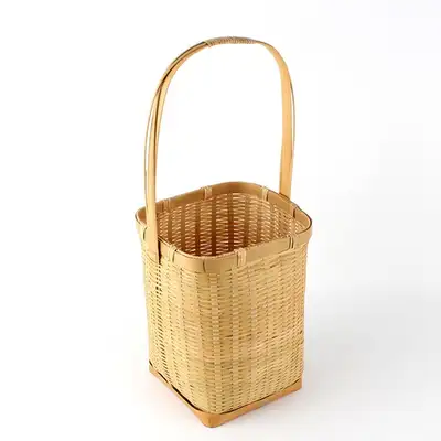 A17cm Long Bamboo Tea Basket with Handle Picnic Basket