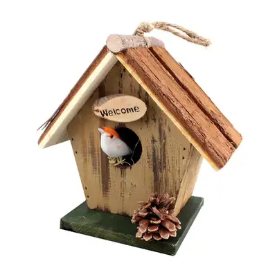 DIY Wooden Birdhouse | Hanging Plant Garden Decoration for Flower Beds and Yards