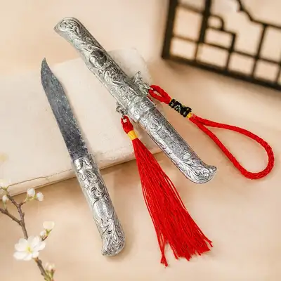 Korean Souvenir Traditional Silver-Plated Letter Opener | Luck Wish Fortune Protection Foreign Tourist Group Gift Promotional Item Commemorative Gift