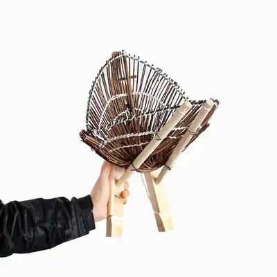 Korean-Made Decorative Mini Jige Medium Size (Broadcast Props Wooden Traditional Folk Item Feng Shui Interior Foreign Gift)