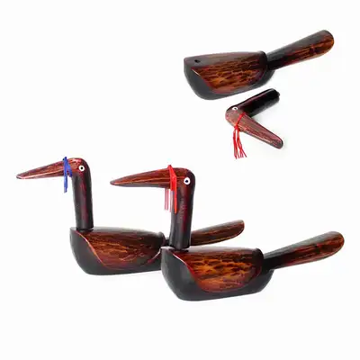 Traditional Hand-Carved Wooden Geese Pair (Premium Wedding Paebaek Prop Korean Souvenir)