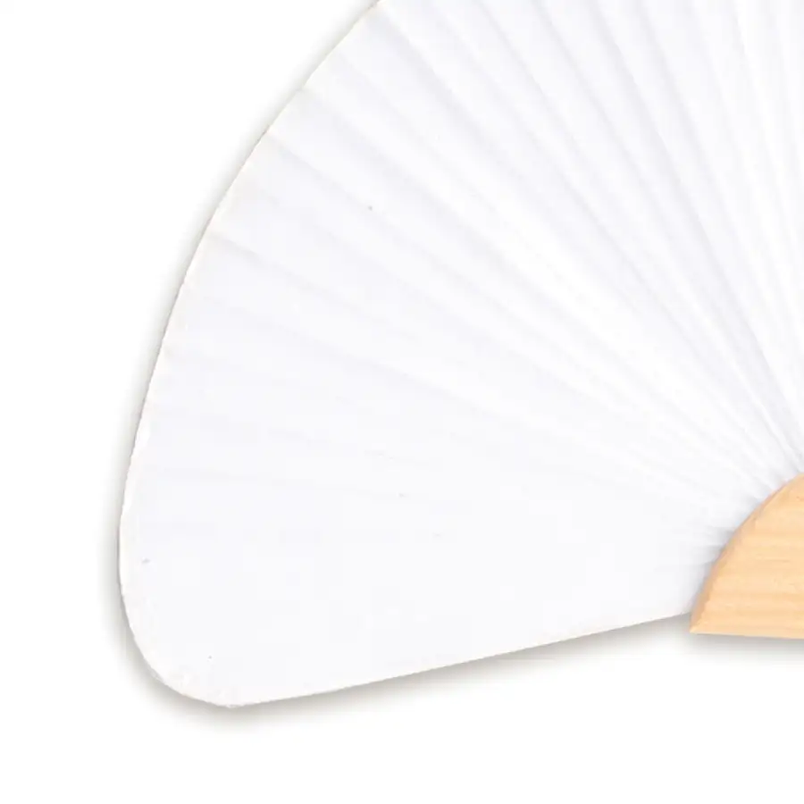 Traditional Mini Clamshell-Shaped Hanji Paper Fan, Blank (Calligraphy Bamboo Drawing DIY Art Supplies At-Home Craft) — 2