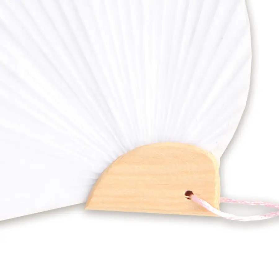 Traditional Mini Clamshell-Shaped Hanji Paper Fan, Blank (Calligraphy Bamboo Drawing DIY Art Supplies At-Home Craft) — 3
