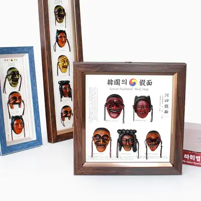Domestic Hahoe Mask Frame | Traditional Mask Interior Decor Korean Souvenir Housewarming Gift