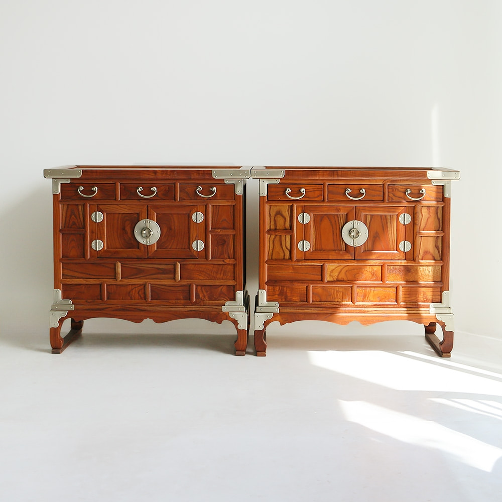 (2 Pieces) Paulownia Wood Mini Dresser Set 60 Type Traditional Antique Furniture