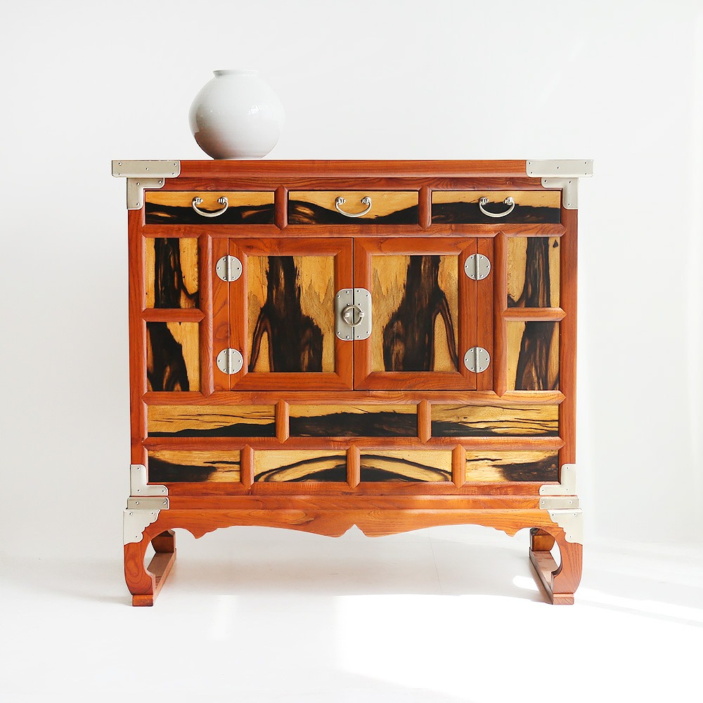 Ebony Wood Large Chest of Drawers - Traditional Antique Furniture