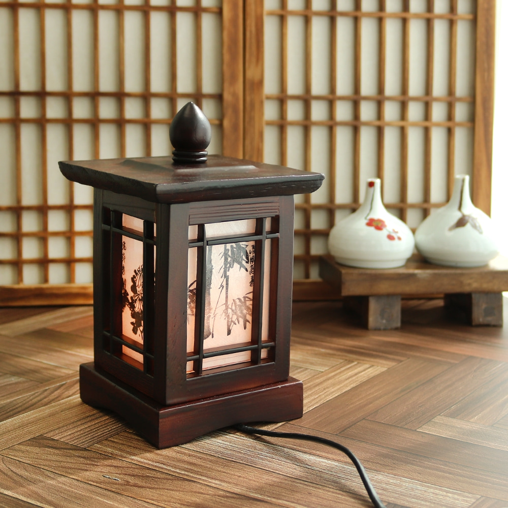 Traditional Korean Hanok Mood Light Square Hanji (Mini) D