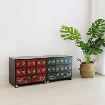 花蝶 8段チェスト(小) 伝統古家具 アンティーク家具