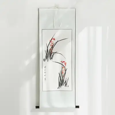 南正 親筆 東洋画 伝統掛軸 大 蘭花
