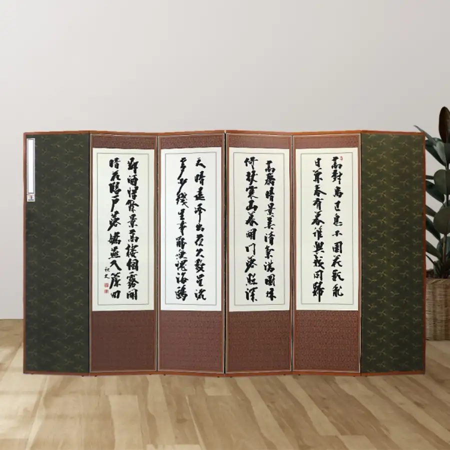 名画 花鳥図 民画 宴会用 6曲屏風+ゴムストッパー(01) — 2