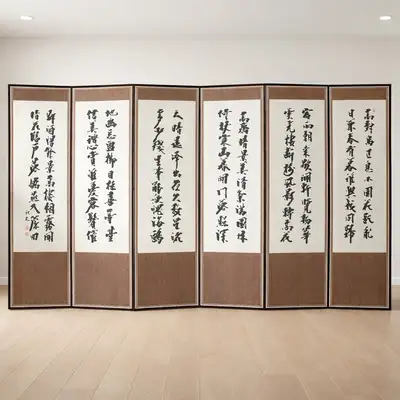 ミニ古画 추사金正喜 6曲屏風(140センチ)