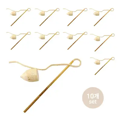 Traditional Wooden Top with Wooden Stick Small 10-Piece Set (Top Spinning Folk Play Traditional Play Holiday Traditional Crafts DIY)
