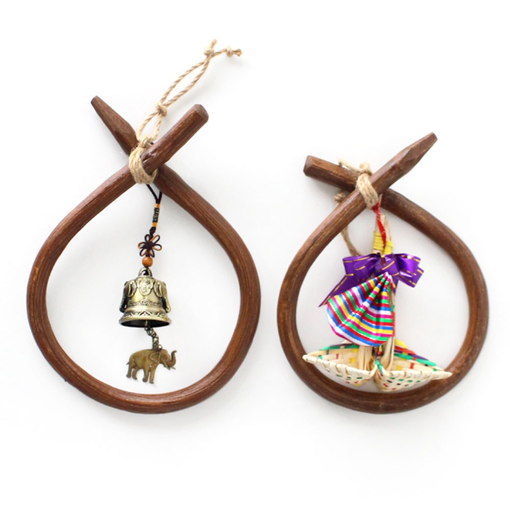 Traditional Luck Broom (Bokjori) with Ceramic Bell and Wind Chime – Evil Eye Protection, New Business, Moving, Bad Luck Protection, Chuseok & Holiday Gift, Traditional Décor