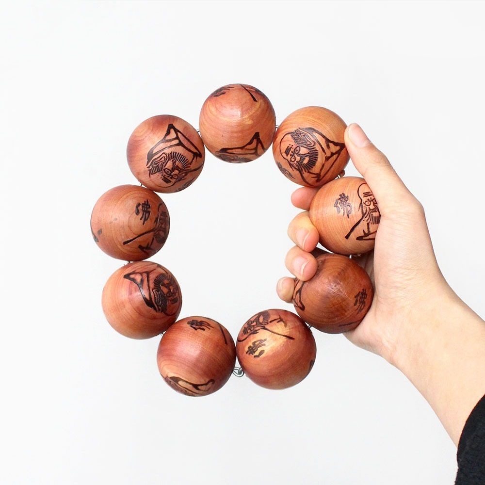 Korean Fragrant Wood Single-String Large (Buddhist Prayer Beads Wish Fulfillment Protection from Misfortune Luck Prosperity Health Car Charm)