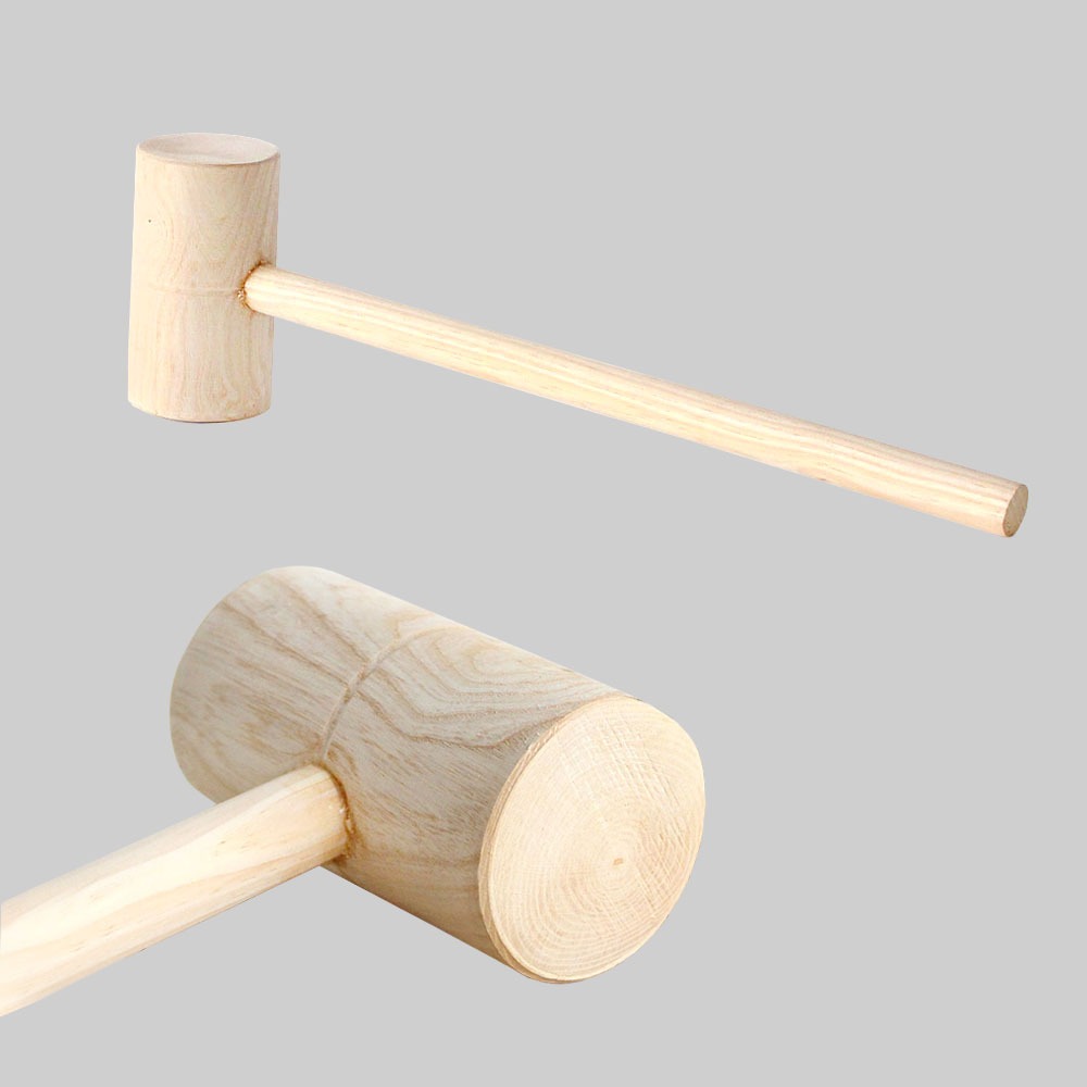 Korean Ash Wood Traditional Rice Cake Mallet 855 (Chuseok Tteok-Bangmangi Mold Making Folk Traditional Experience Wooden Mallet Mortar)