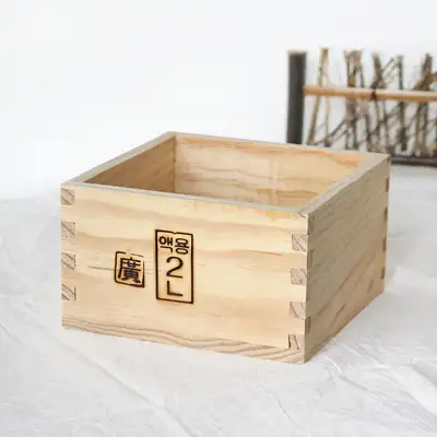 2L木製伝統穀物計量器 一升 (木製穀物計量 計量カップ 米 雑穀 ナッツ 計量スプーン 木製 小物)