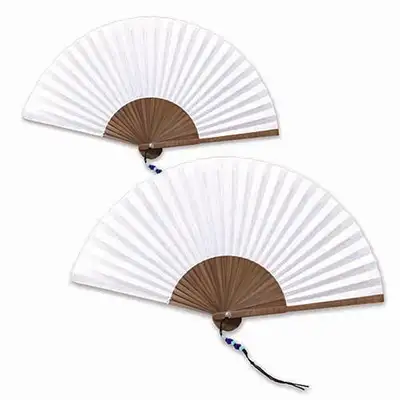Black Bamboo Folding Blank Fan (Calligraphy Korean Paper DIY Art Activity)