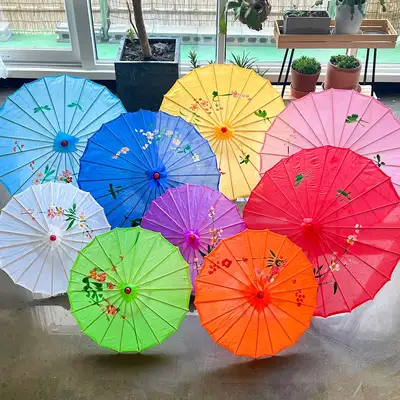 Colored Bamboo Umbrella | Japanese Traditional Dance Decoration Washi Paper Japanese-Style Establishment Tavern Ceiling Interior Decor Props