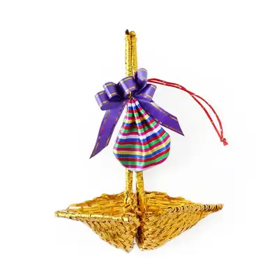 Golden Bokjori Ribbon Lucky Pouch Pair (Traditional Bokjori Pouch Housewarming Opening New Year Lunar New Year Holiday Chuseok Group Gift)