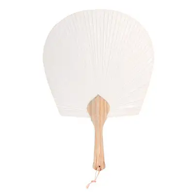 L Size Domestic Korean Hanji Fan | Blank White Calligraphy DIY