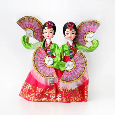 Traditional Fan Lady Pair Doll | Hanbok Foreign Gift Korean Souvenir