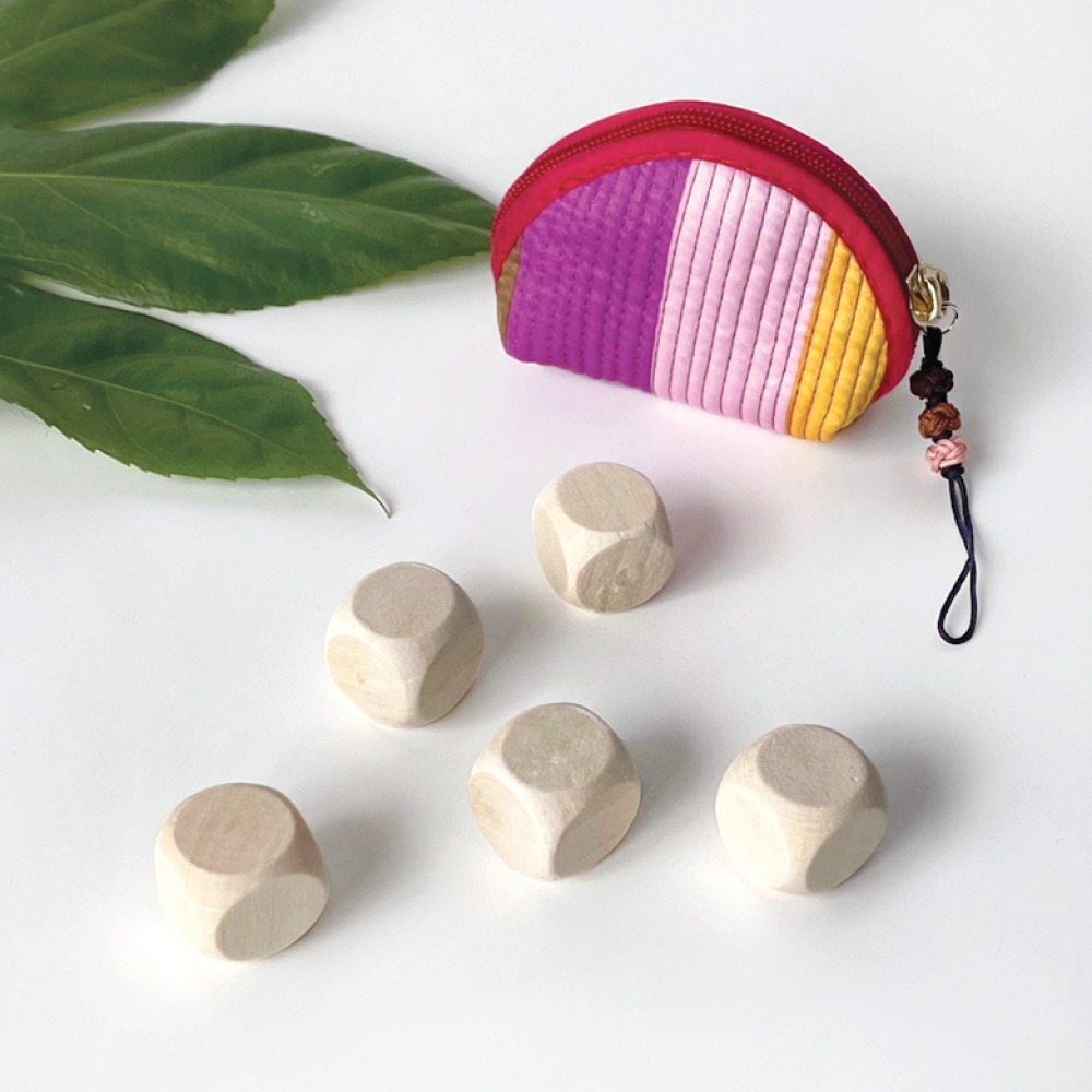 Wooden Jacks Wallet Set | Traditional Korean Jacks Game Set Foreign Gift