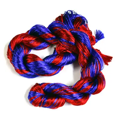 Korean Blue and Red Silk Royal Thread 47cm - Silk Thread for First Birthday Celebration, Wedding Ceremony, and Traditional Crafts