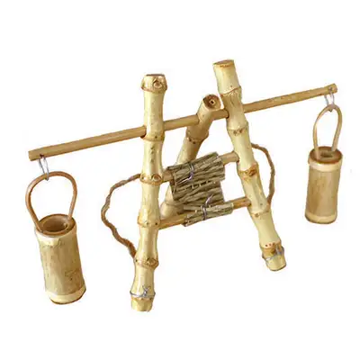 L Size Bamboo Mini Water Carrier | Traditional Folk Decorative Item