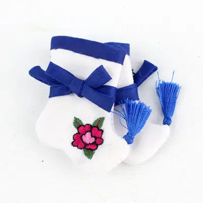 Blue Embroidered Mini Beoseon | Foreign Visitor Gift Traditional Korean Souvenir