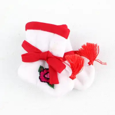Red Embroidered Mini Socks | Traditional Korean Souvenir for Foreigners